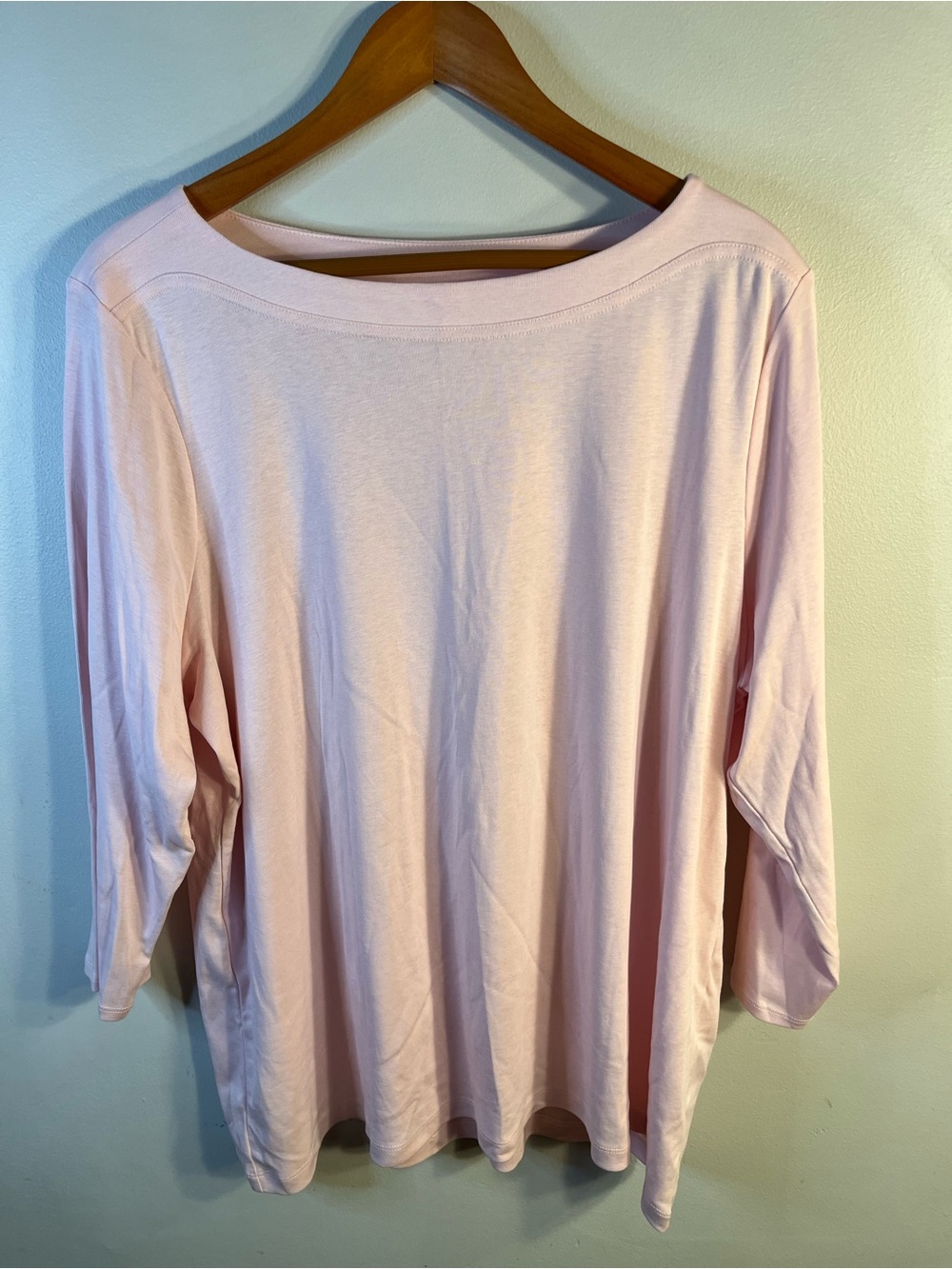 Chicos Pink Boatneck Long Sleeve Top 100% Pima Cotton Size XXL (Chicos 4)